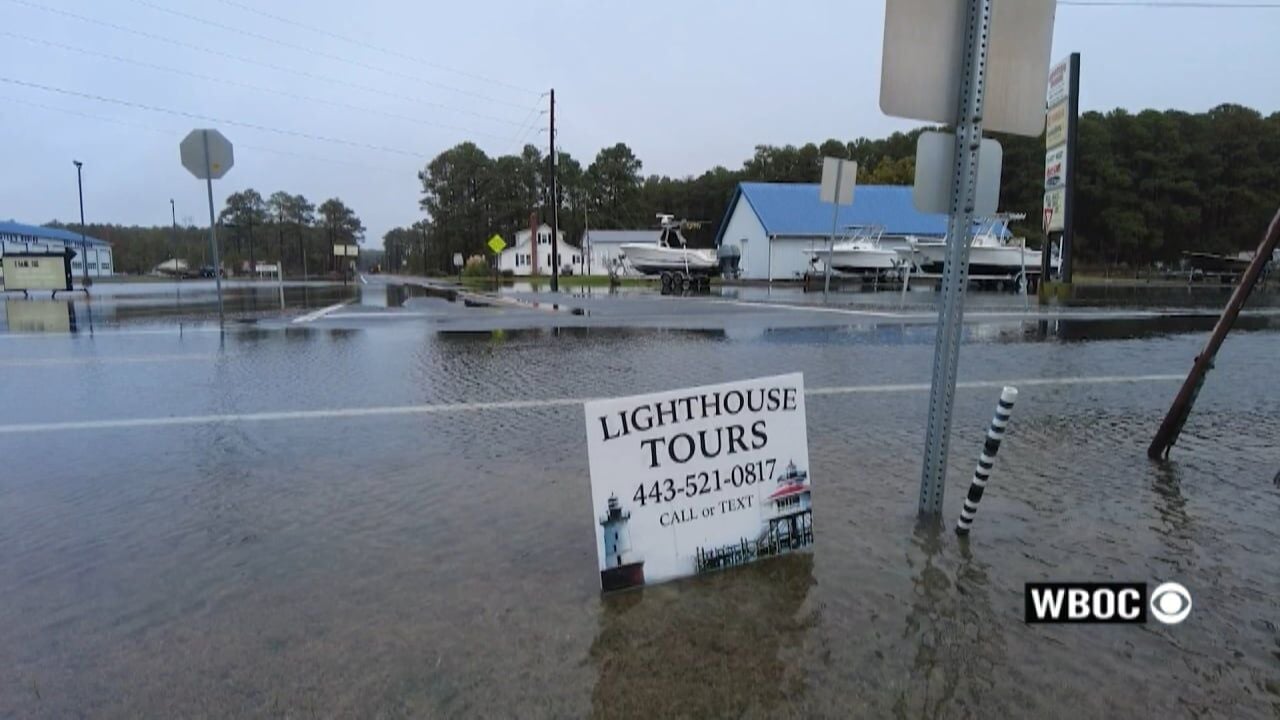 Flooding covers parts of Route 336 in Dorchester County